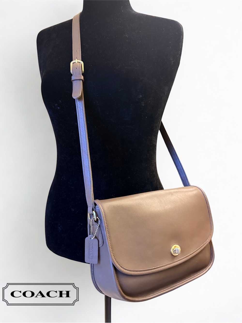 RARE Vintage Coach City Bag 9790 Putty Taupe USA Made + Dust Bag +COA EUC